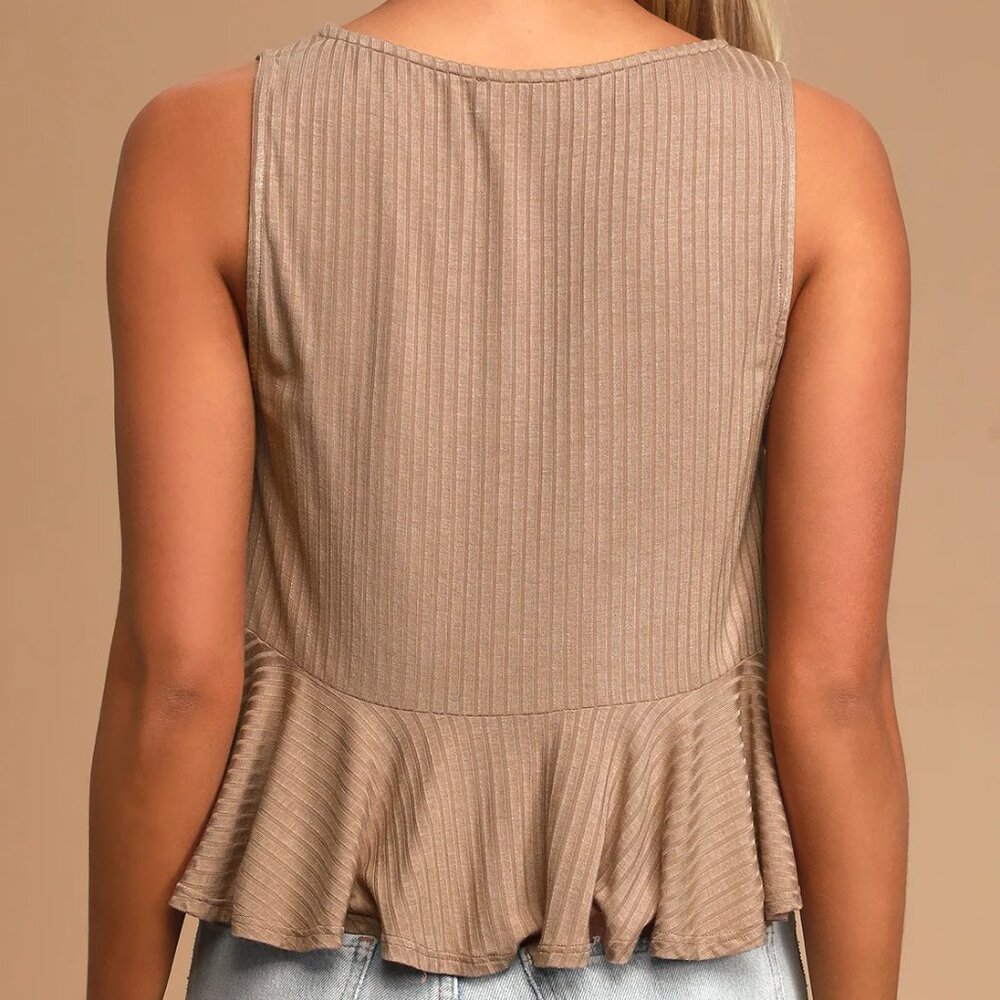 3-for-1!! Lulu's Ribbed V-Neck Ruffled Cropped Tank Tops - Picture 7 of 14